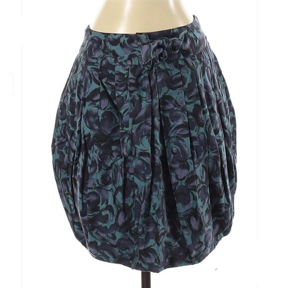 Anna Sui by Anthropologie Floral Tulip Silk Skirt - Picture 2 of 8